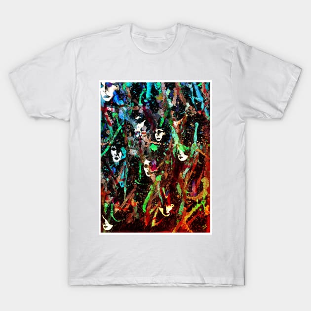 The Crowd Abstract Art/ Portrait painting T-Shirt by grantwilson